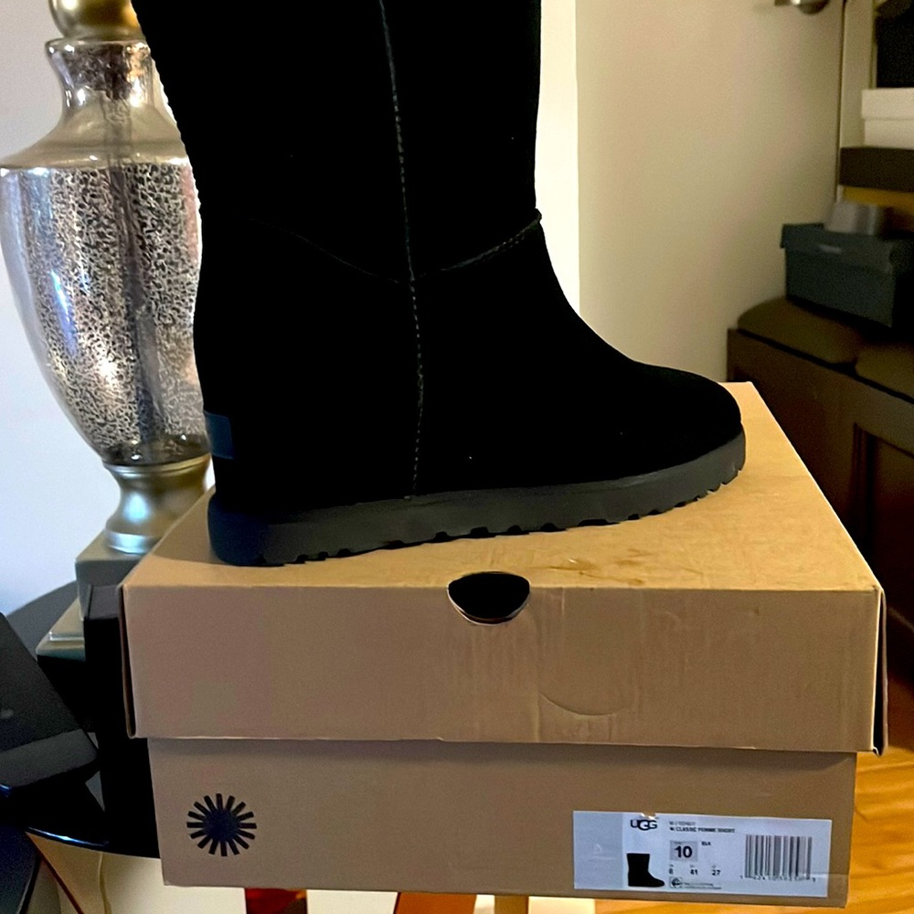 Black wedge heel uggs never worn in box